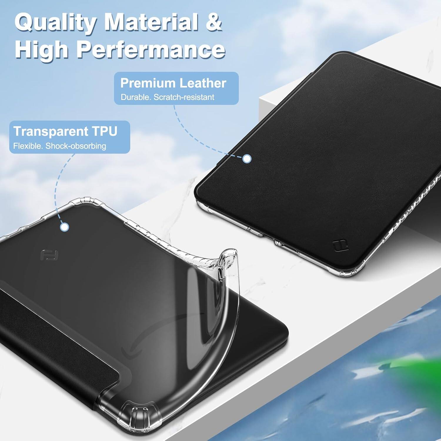 Quality Material & High Performance

Premium Leather
Durable. Scratch-resistant

Transparent TPU
Flexible. Shock-absorbing