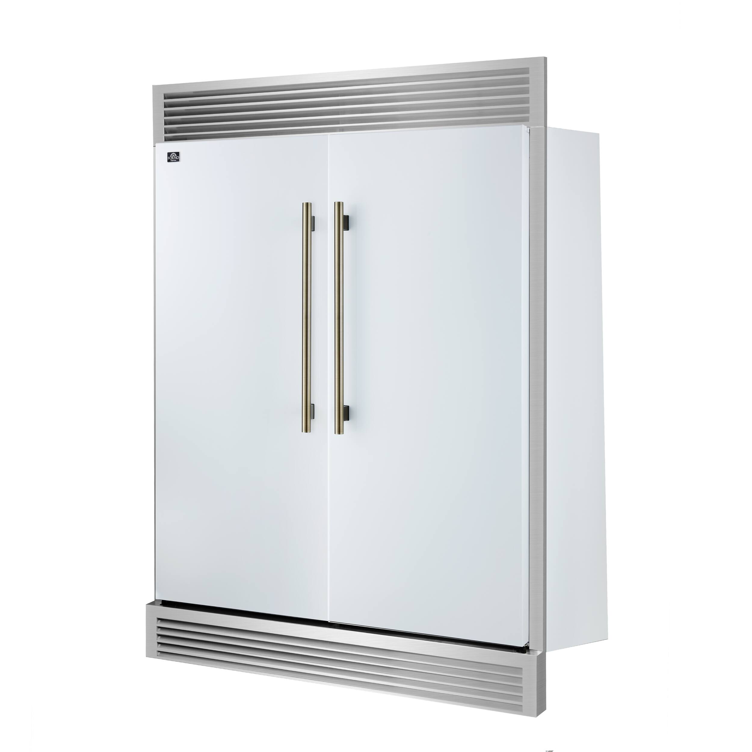 Angle. Forno Appliances - Maderno 27.2 Cu. Ft. Side-by-Side Convertible Refrigerator with Decorative Grill Trim - White.