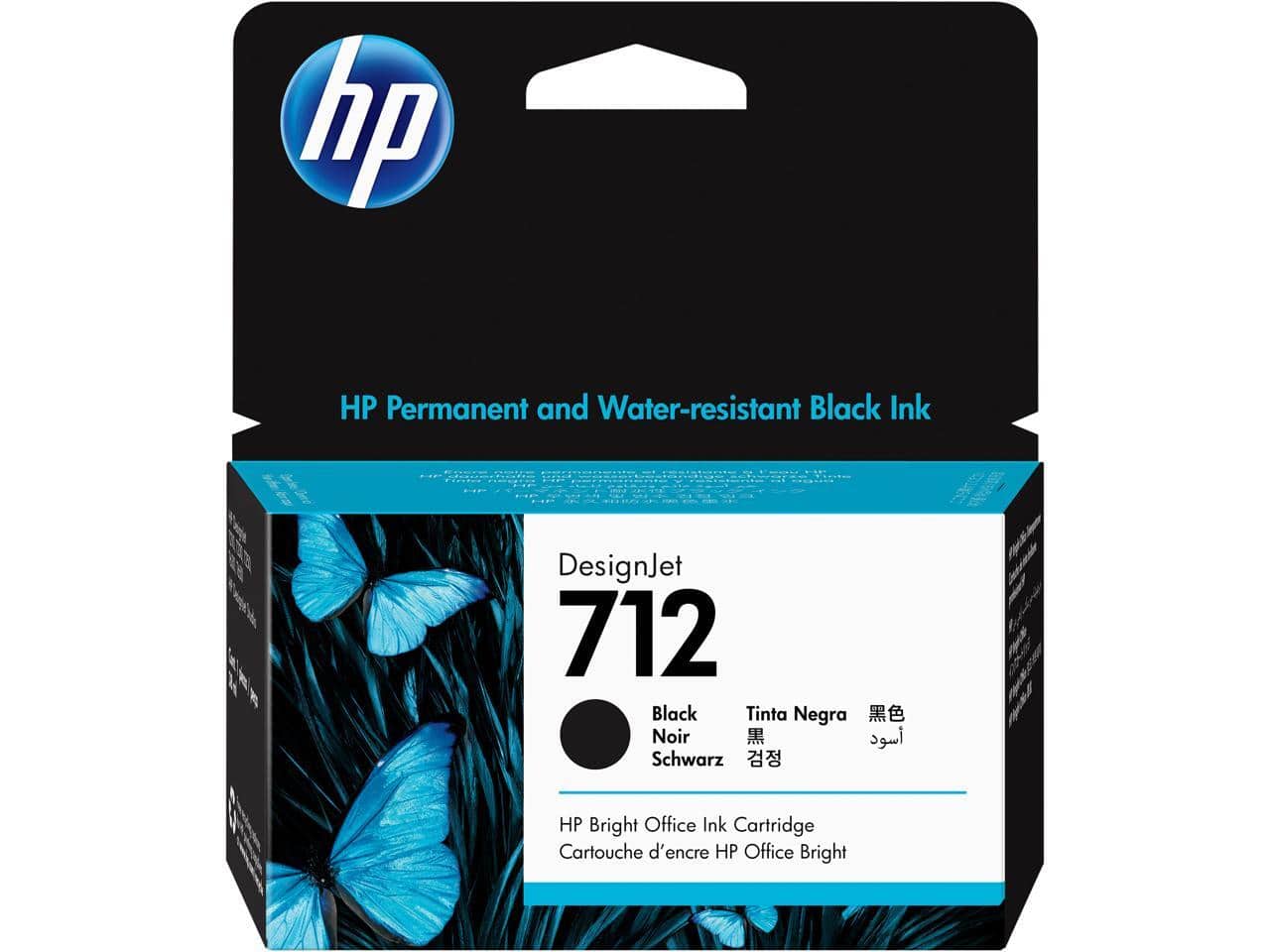 HP - 712 38ml Black DesignJet Ink Cartridge, 3ED70A