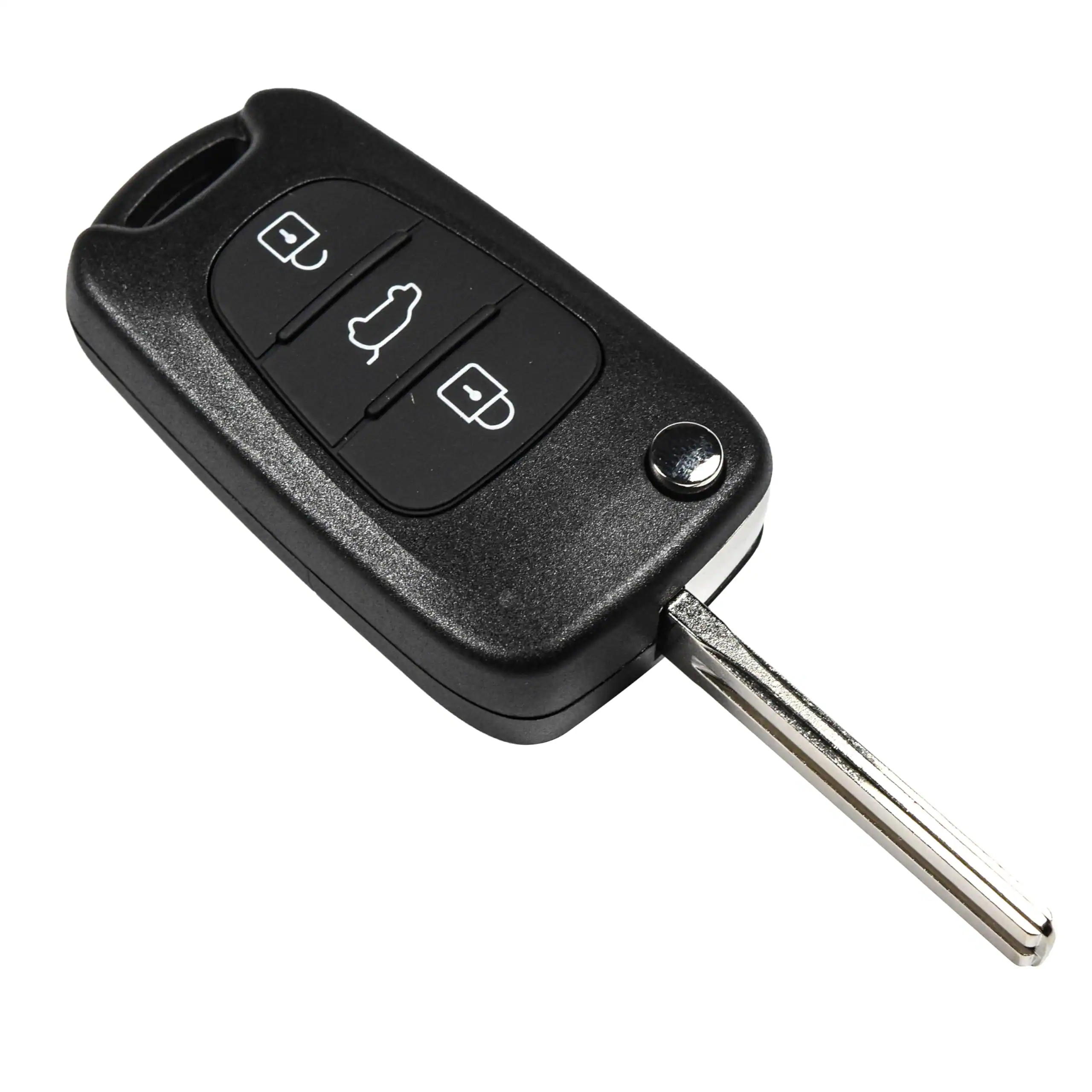 Alt View 2. HQRP - Folding Flip Key Fob Shell Case 3-Button with Uncut Blade for Hyundai i20 i30 i35 iX20 iX35 - Black.