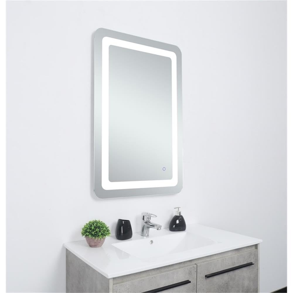 Alt View 3. Elegant Decor - Genesis 18in x 30in soft edge LED mirror - Glossy White.