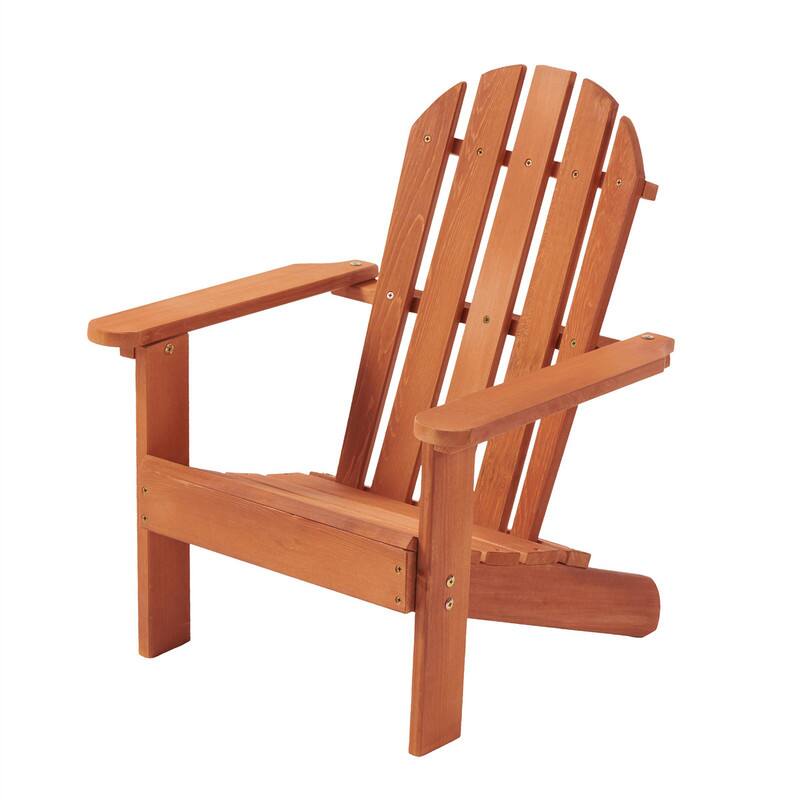 Front. HTUTWOO - 24.00"H Wooden Kids Adirondack Chair for Indoor and Outdoor - Natural Cedar Patio Lounge Chair for Kids - Red Brown.