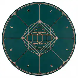 Gymax - Round Poker Mat for Texas Hold'em 55'' 8-Player Poker Table Top for Casino - Green