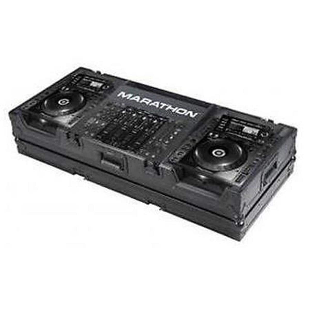 Marathon - Flight Road Black Series Coffin Case for 2x Large Format Pioneer CDJ200 CD Players Plus 19" Mixers