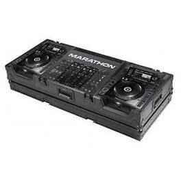 Marathon - Flight Road Black Series Coffin Case for 2x Large Format Pioneer CDJ200 CD Players Plus 19" Mixers