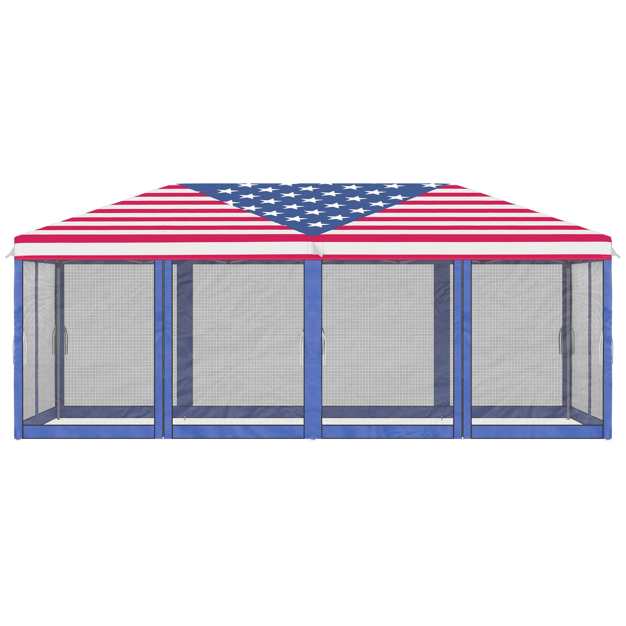 Alt View 8. Outsunny - 10' x 20' Pop Up Canopy Tent with Netting, Heavy Duty Instant Sun Shelter, Large Tents for Parties with Carry Bag - Multicolored.