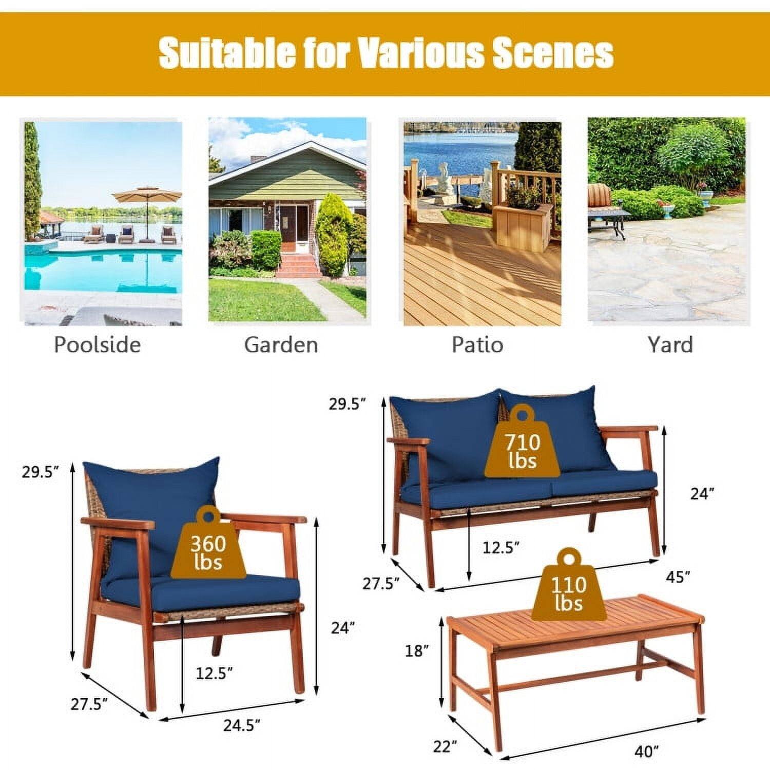 Suitable for Various Scenes  
Poolside Garden Patio Yard  

29.5" 29.5" 710 lbs  
24" 360 lbs  
12.5" 27.5" 24" 18" 12.5" 110 lbs  
45" 27.5" 24.5" 22" 40"