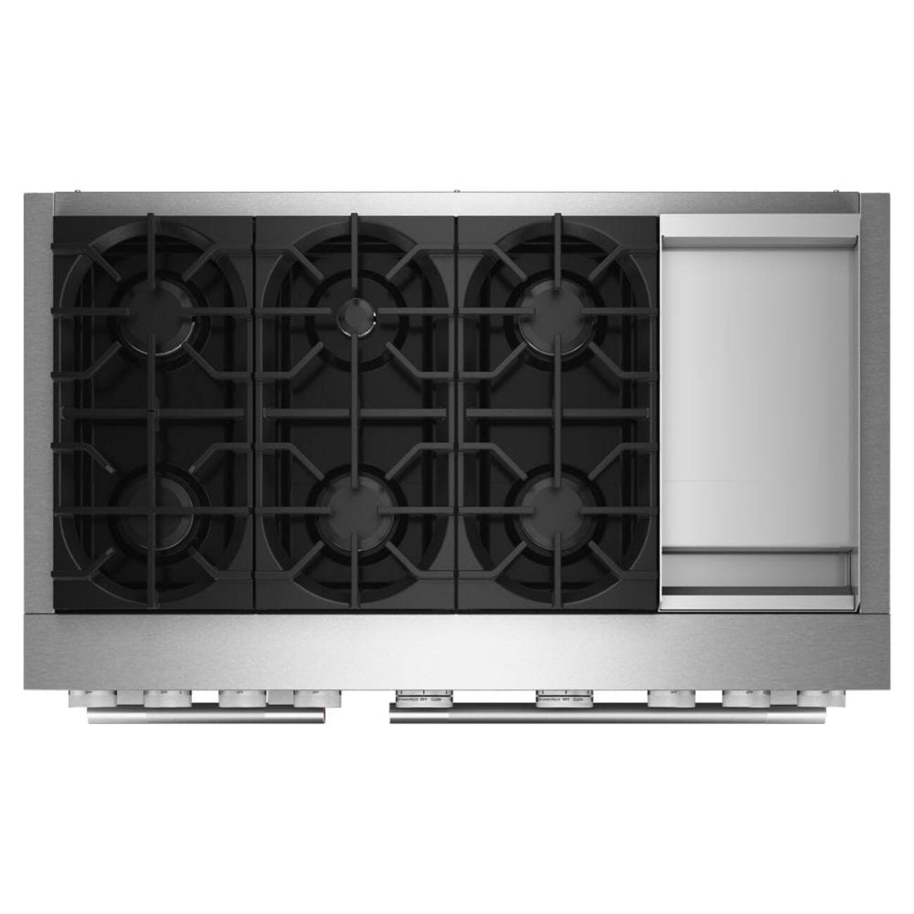 Alt View 9. KitchenAid - 48 inch Wide 6 burner 6.3 cu. ft. Freestanding Dual Fuel Range with Griddle and 6 Burners - Stainless Steel.