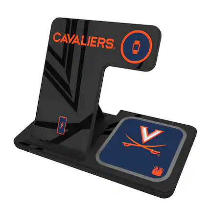 Front. Keyscaper - Virginia Cavaliers 3-In-1 Wireless Charger - Multicolor.