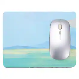 Unique Bargains - Square Mouse Pad 10.2 x 7.7" Non-Slip Rubber Oil Painting Desk Mat for Office Laptop Home Computer Accessories - Blue Grassland