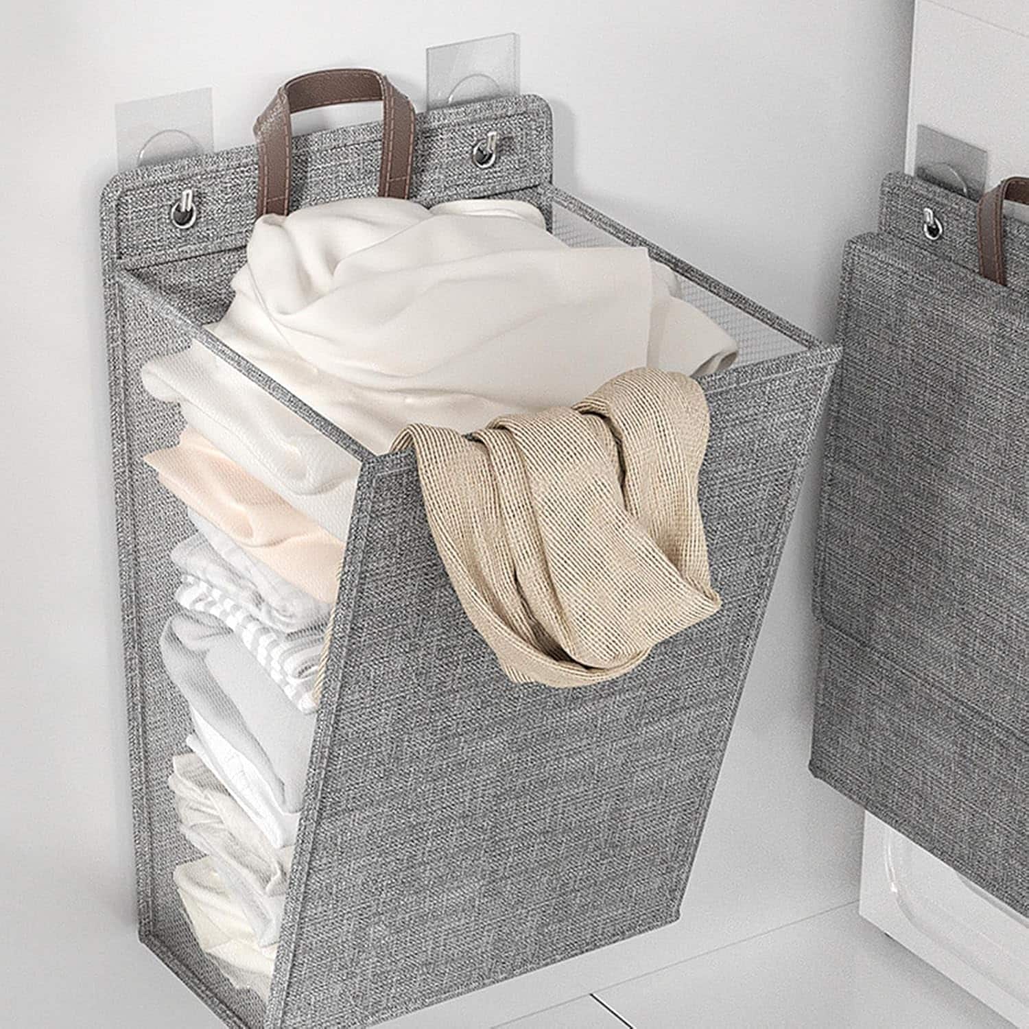 Auledio - Collapsible Hanging Laundry Basket,Large Capacity Laundry Hamper for Bedroom