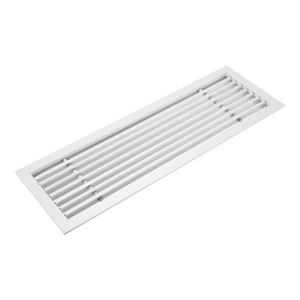 Front. Unique Bargains - 20x6 Inch Linear Bar Air Vent Grille, Removable Aluminum Register Cover Diffuser for Ceiling or Sidewall HVAC - White.