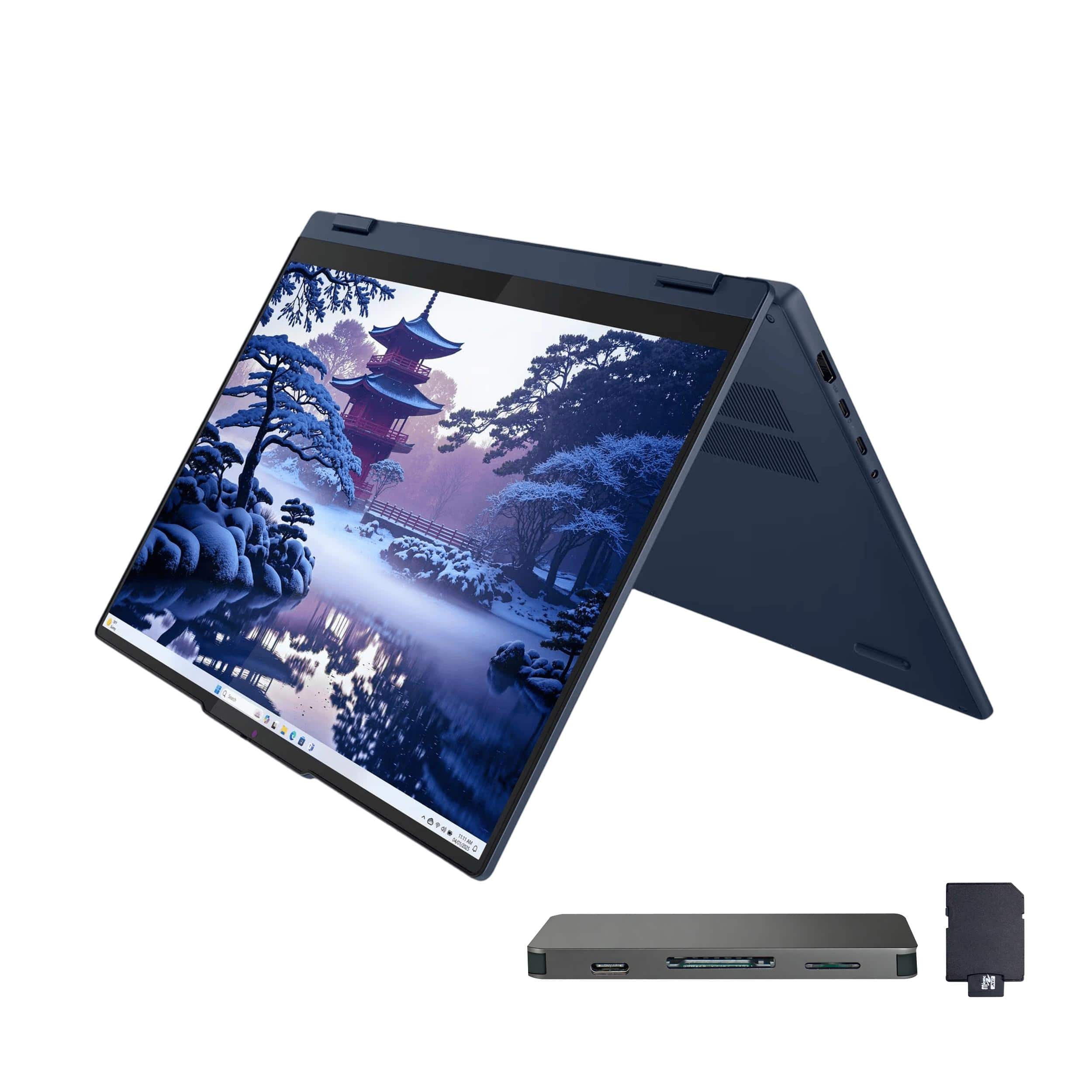 Lenovo - IdeaPad 5i 2-in-1 16" WUXGA Touch Laptop,Intel Ultra 7 255U,32GB RAM,1TB SSD+1TB Dock Set,Win 11,Backlit - Blue