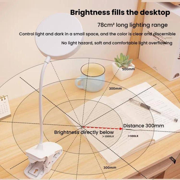 Brightness fills the desktop  
78cm² long lighting range  
Control light and dark in a small space, and the color is clear and discernible  
No light hazard, soft and comfortable light overflowing  
500mm  
300mm  
Distance 300mm  
Brightness directly below  
>1000LX  
>500LX  
300mm