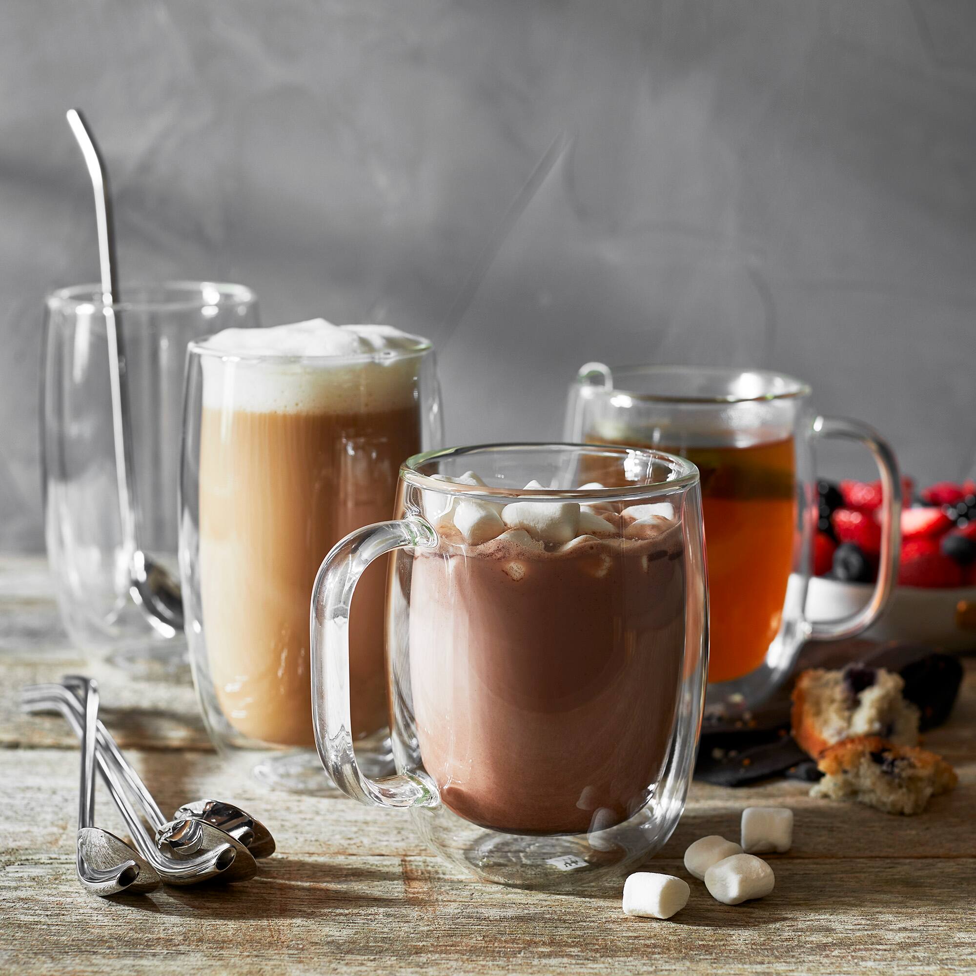 ZWILLING - Sorrento Double-Wall Coffee and Beverage 9-pc Glassware Set - Clear - Thumbnail 2