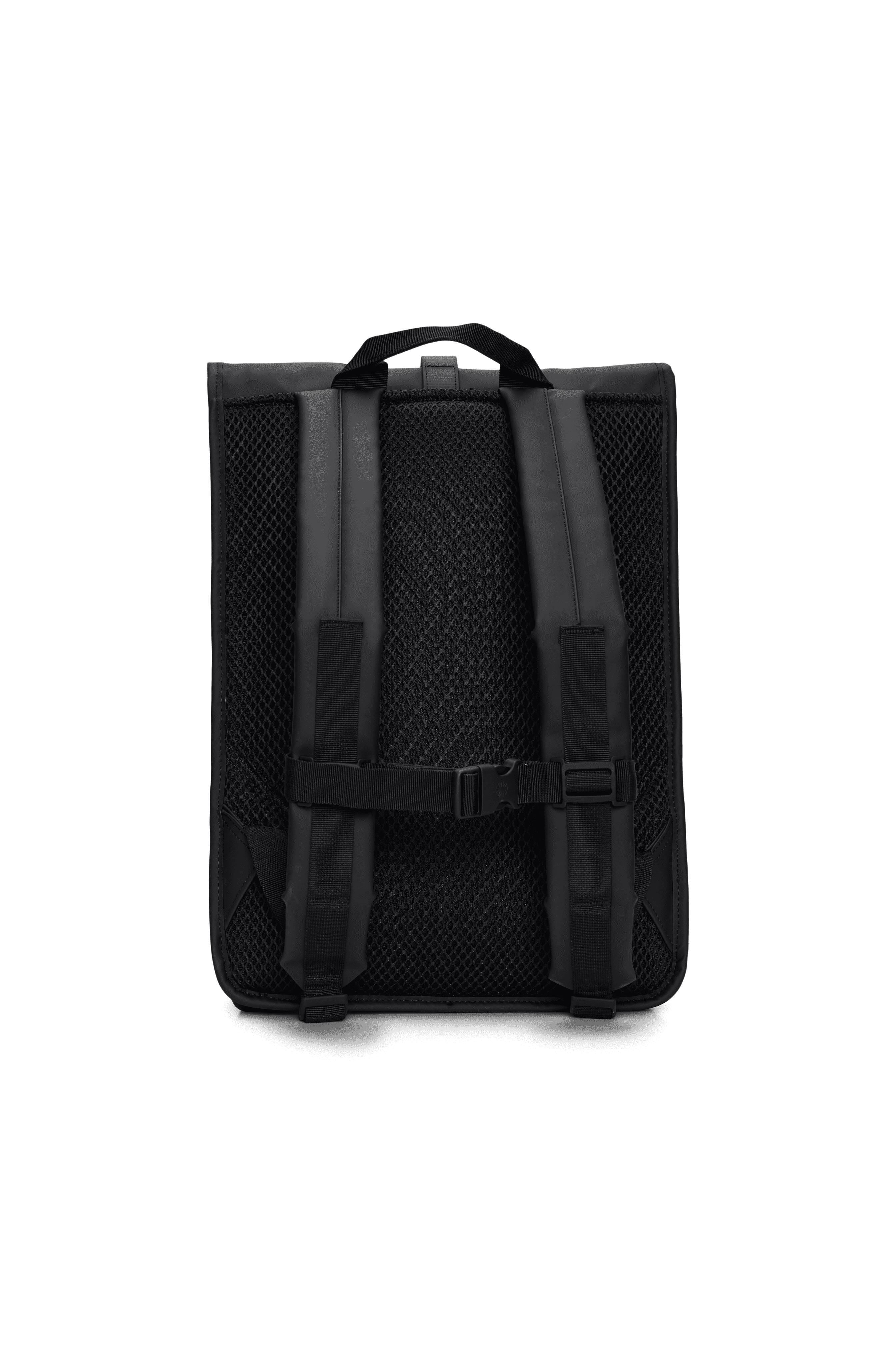 Angle. RAINS - Rolltop Rucksack - Black.