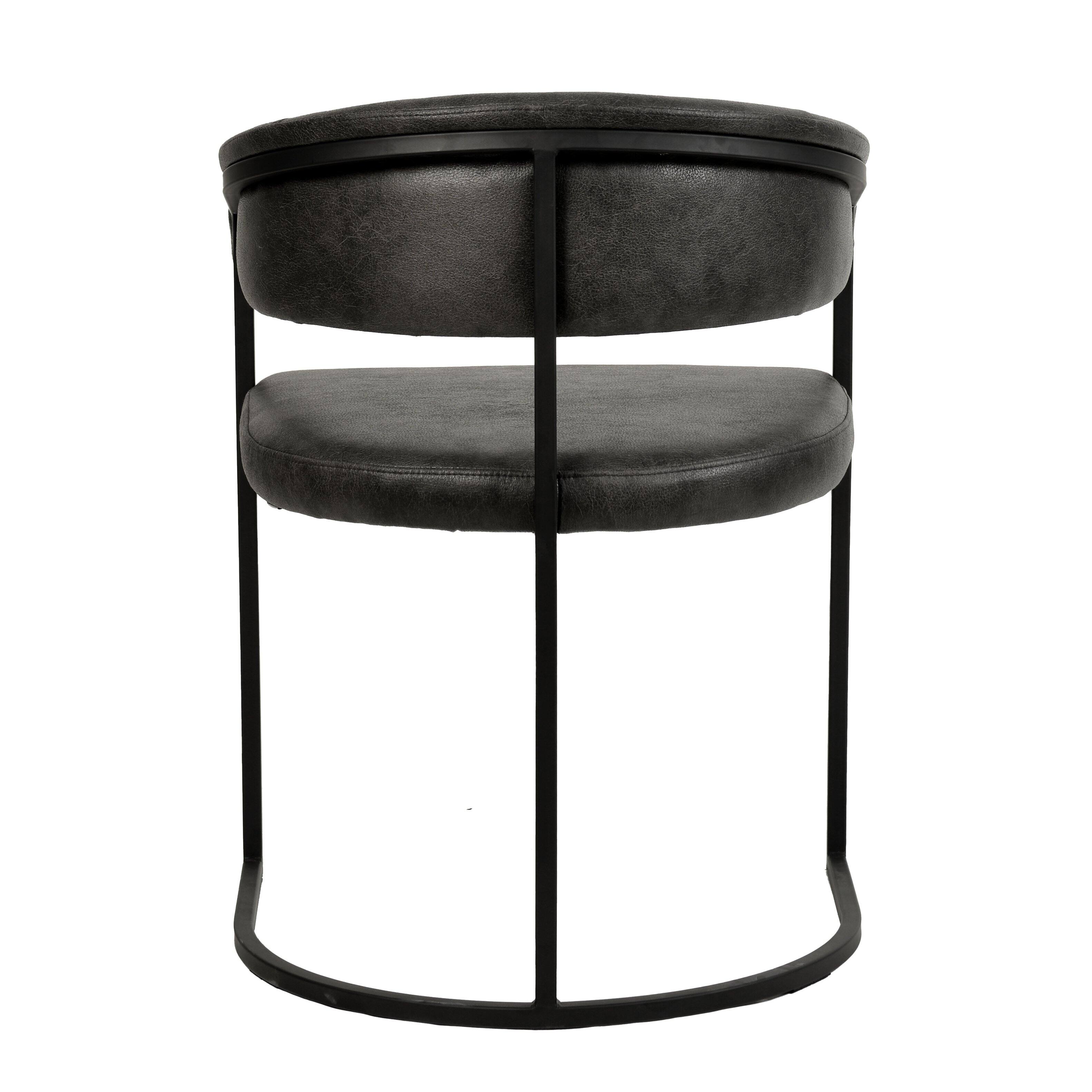 Alt View 4. LeisureMod - Aero Cantilever Dining Armchair, Modern Cushioned Kitchen Accent Chair with Metal Frame - Charcoal.