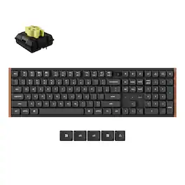 Keychron - K5 Ultra 8K 100% Ultra-Slim Wireless RGB Keyboard with Milk POM Banana Switch, Knob and ZMK and Built-in AI Launcher - Black