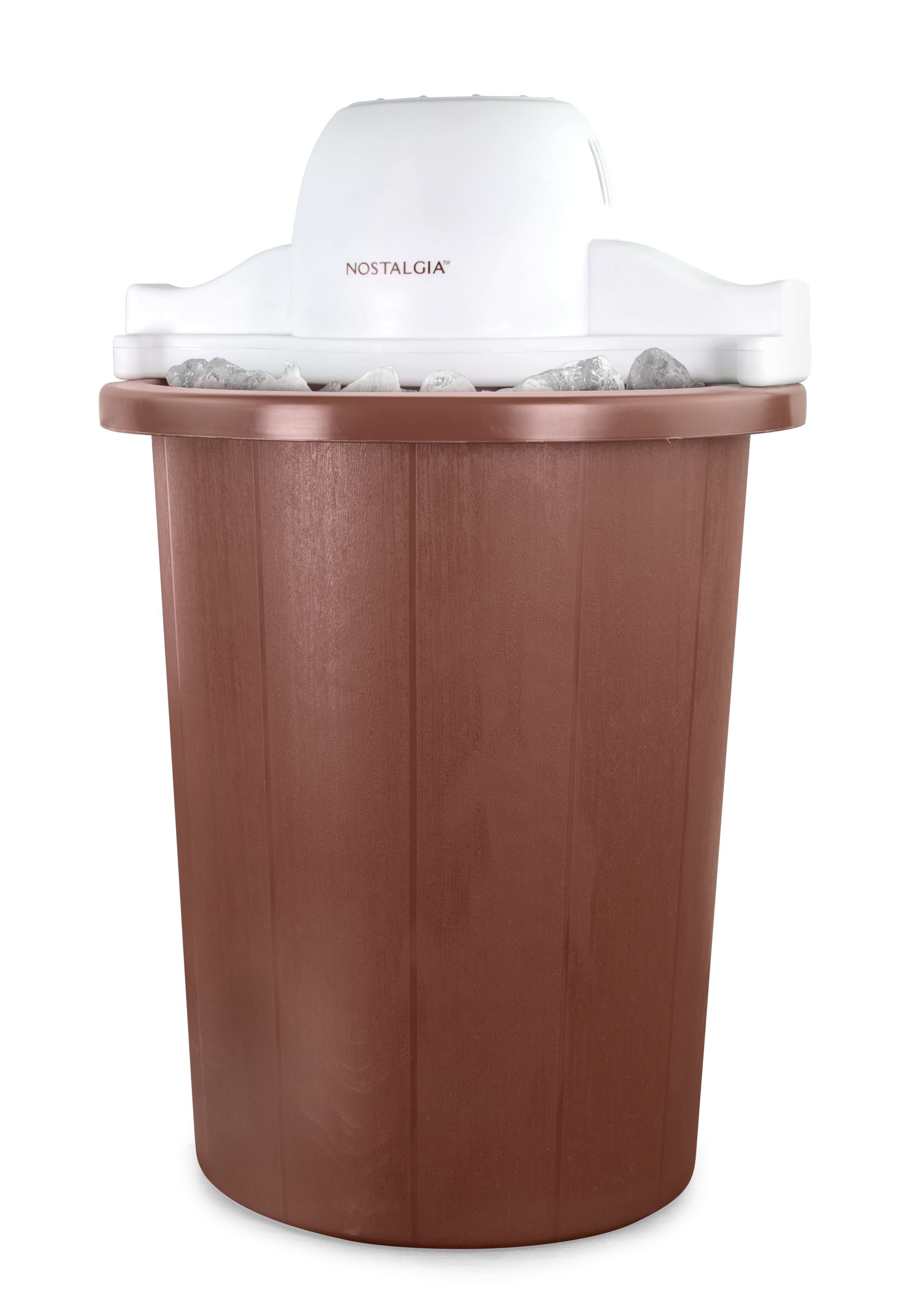 Nostalgia - 6-qt. Parlor Electric Ice Cream Maker - White & Dark Brown