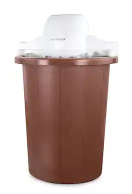 Nostalgia - 6-qt. Parlor Electric Ice Cream Maker - White & Dark Brown