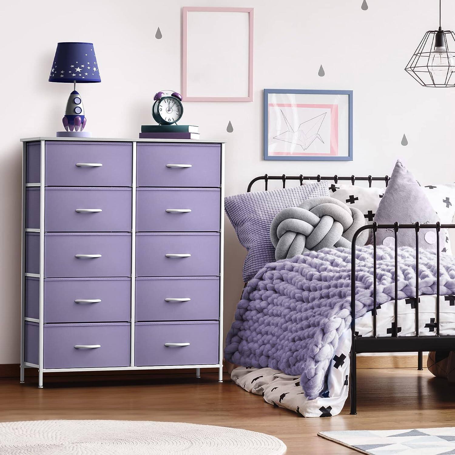 Alt View 2. Sorbus - Sorbus Dresser with 10 Drawers - Storage Unit Organizer Chest for Clothes - Bedroom, Room, Nursery, & Closet - Purple.