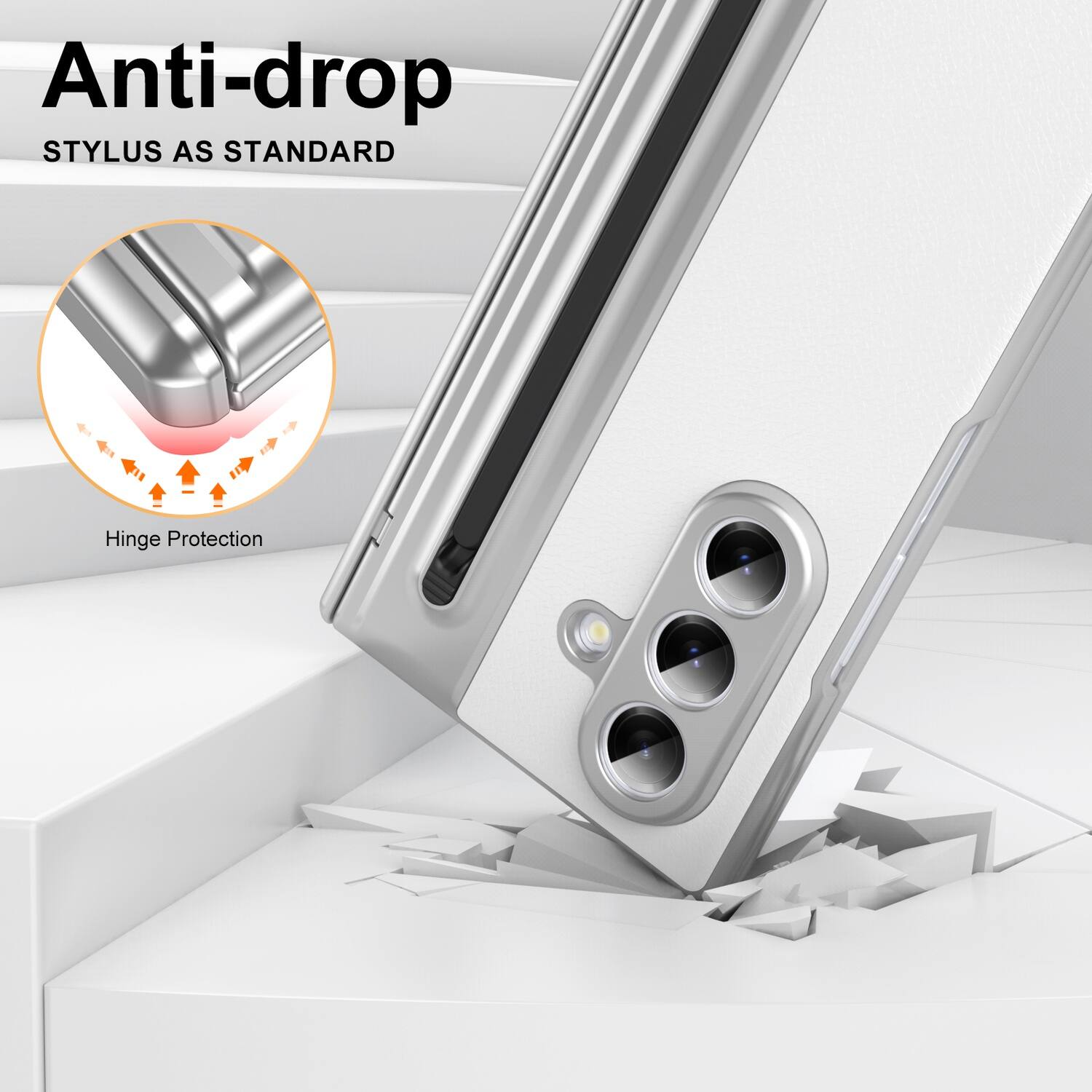 Anti-drop  
STYLUS AS STANDARD  
Hinge Protection