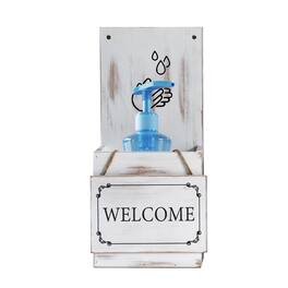 TX USA Corporation - Welcome Sign with Hand Sanitizer Dispenser Container Set of 2 16-inch - Multicolor
