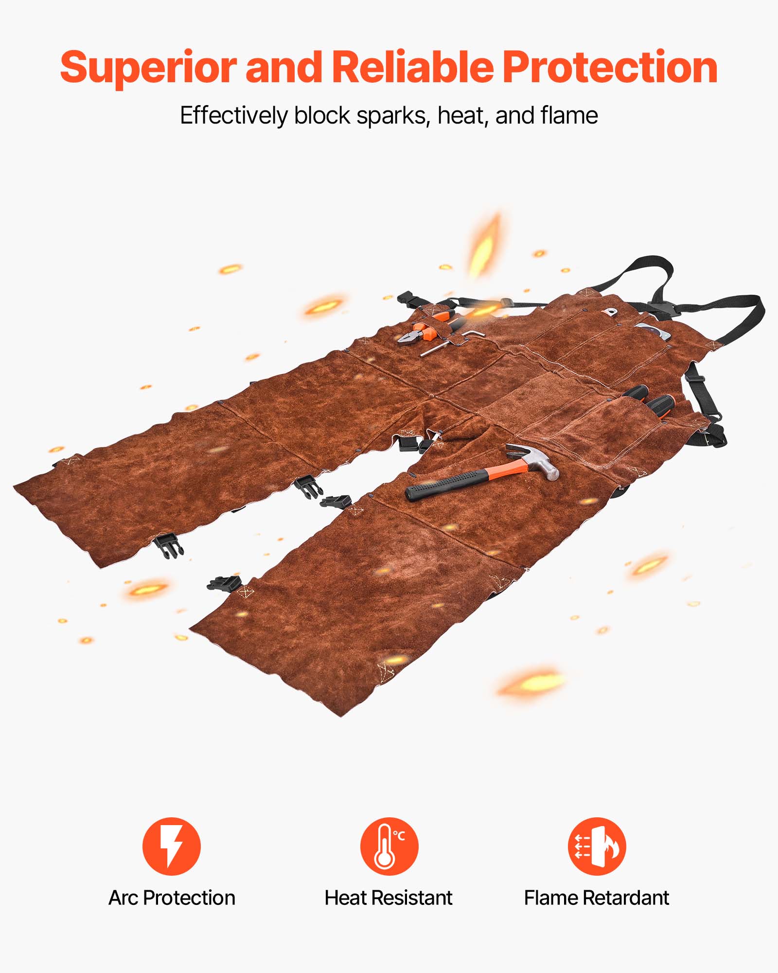 Superior and Reliable Protection  
Effectively block sparks, heat, and flame  

V Arc Protection  
Heat Resistant  
Flame Retardant