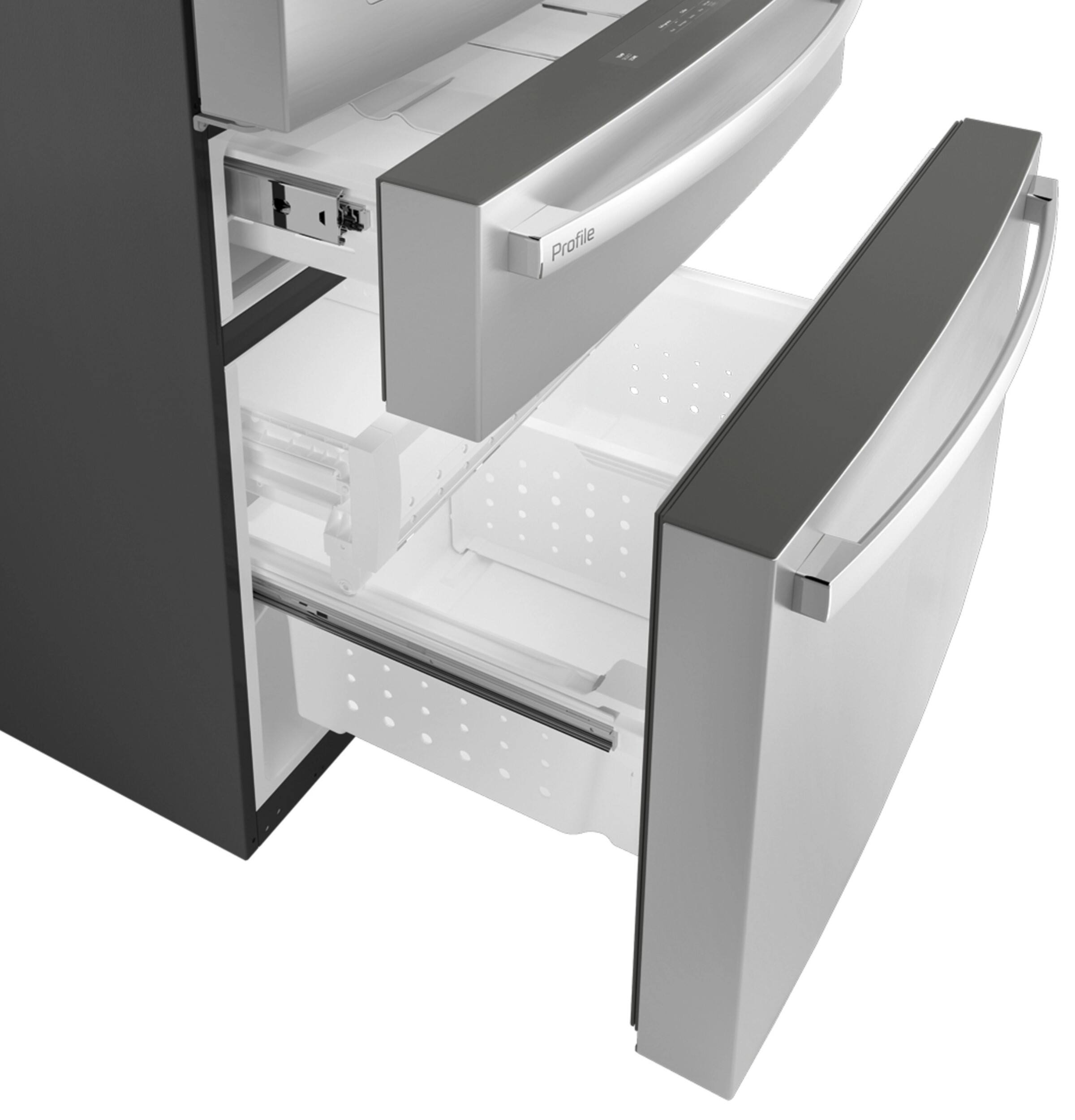 Alt View 33. GE Profile - 36 in. Wide 27.89 Cu. Ft. Smart Energy Star 4-Door French Door Refrigerator with Kitchen Assistant - Stainless Steel.
