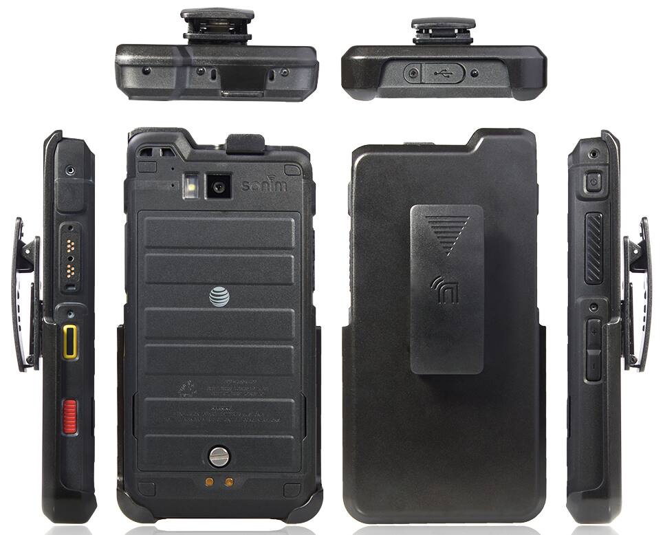 Alt View 5. Nakedcellphone - Holster Case for Sonim XP8 Phone (XP8800) - Ratchet Belt Clip - Black.