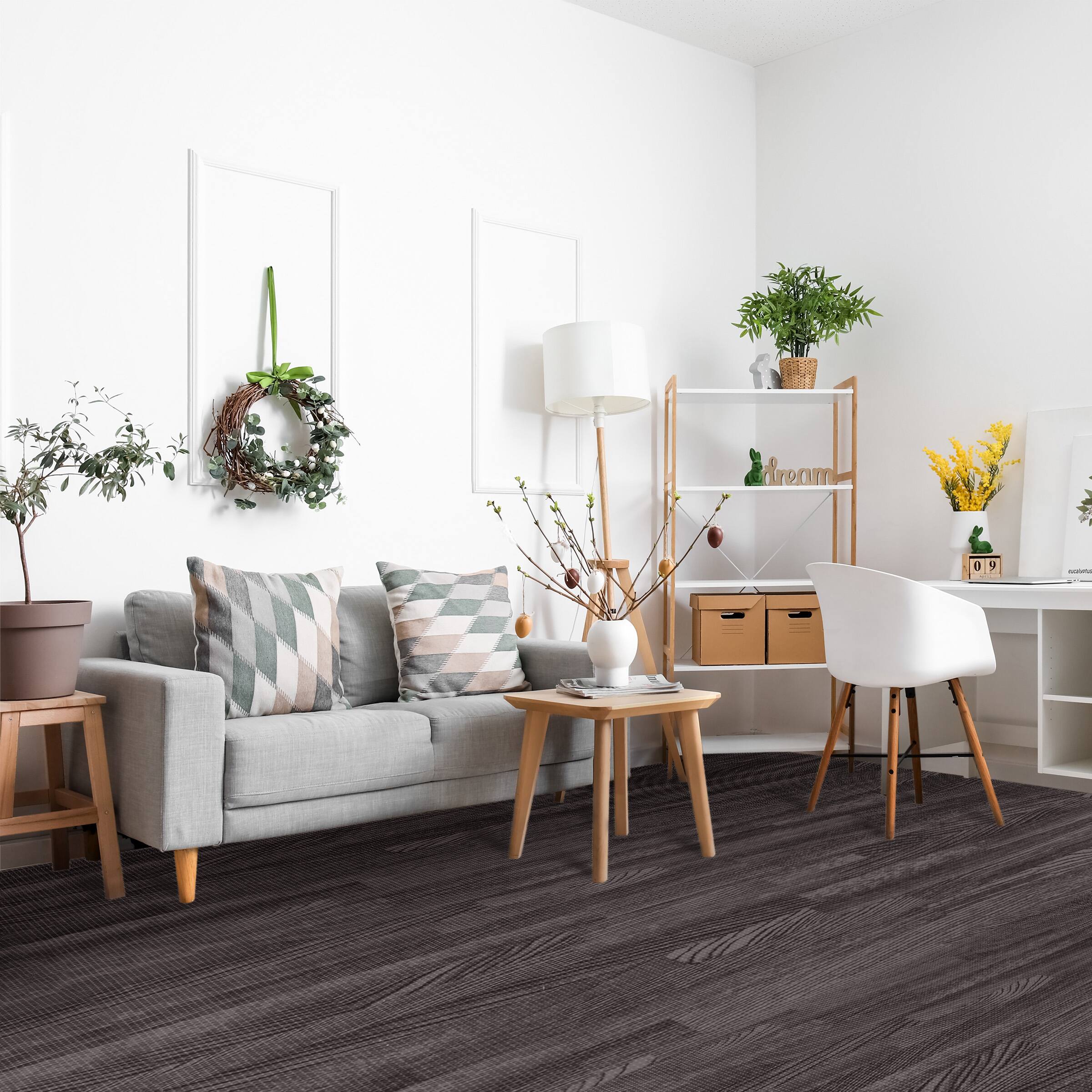 Alt View 2. Sorbus - Sorbus 24 Pack Wood Grain Floor Tiles Foam Mat EVA Interlocking Mats Tile 3/8-Inch Thick Flooring Exercise Mats - Carbon.