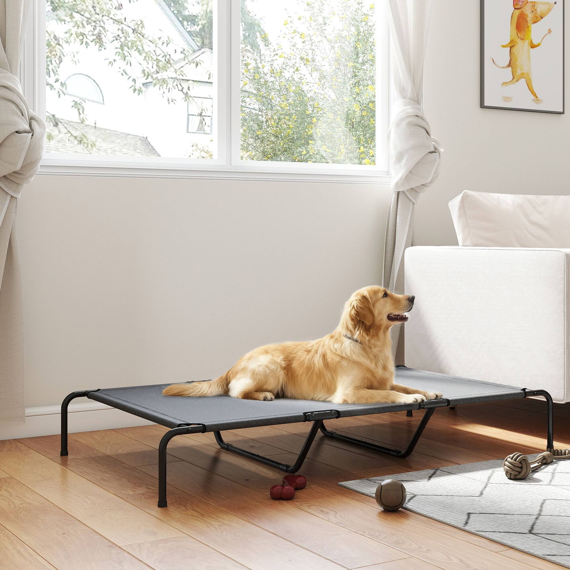 Alt View 1. Pawhut - Dog Bed for Large Breeds Gray - Gray.