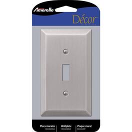 AMERELLE - Century Brushed 1 gang Stamped Steel Toggle Wall Plate 1 pk - Nickel