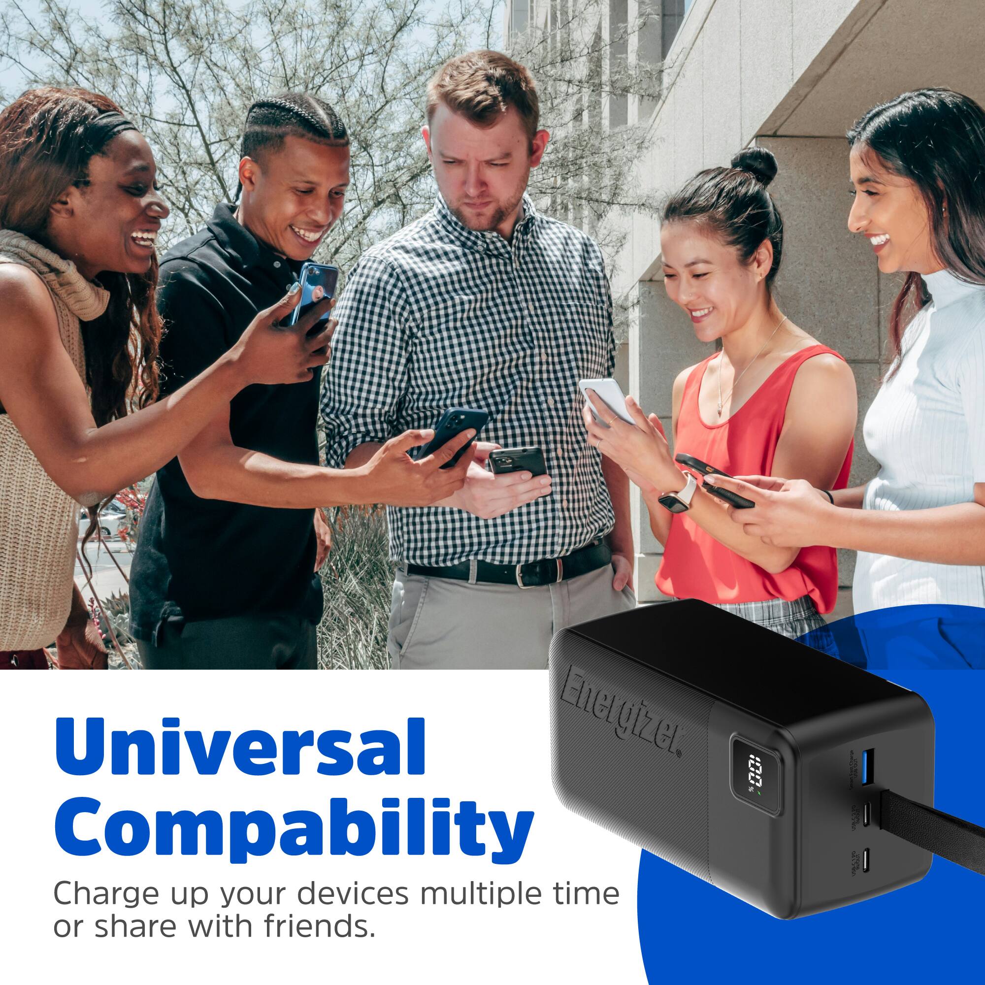 Energizer Enel Universal Compatibility Charge up your devices multiple times or share with friends.