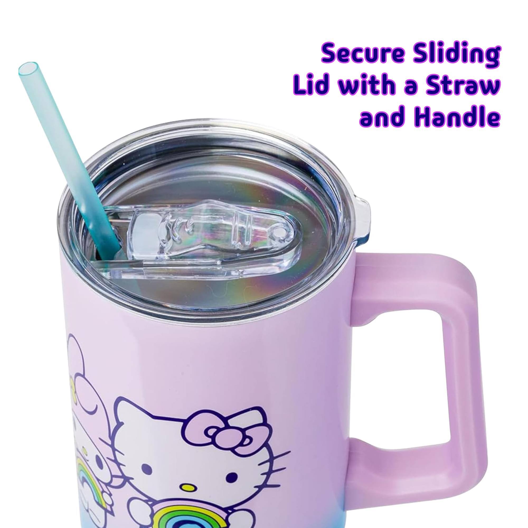 Secure Sliding Lid with a Straw and Handle