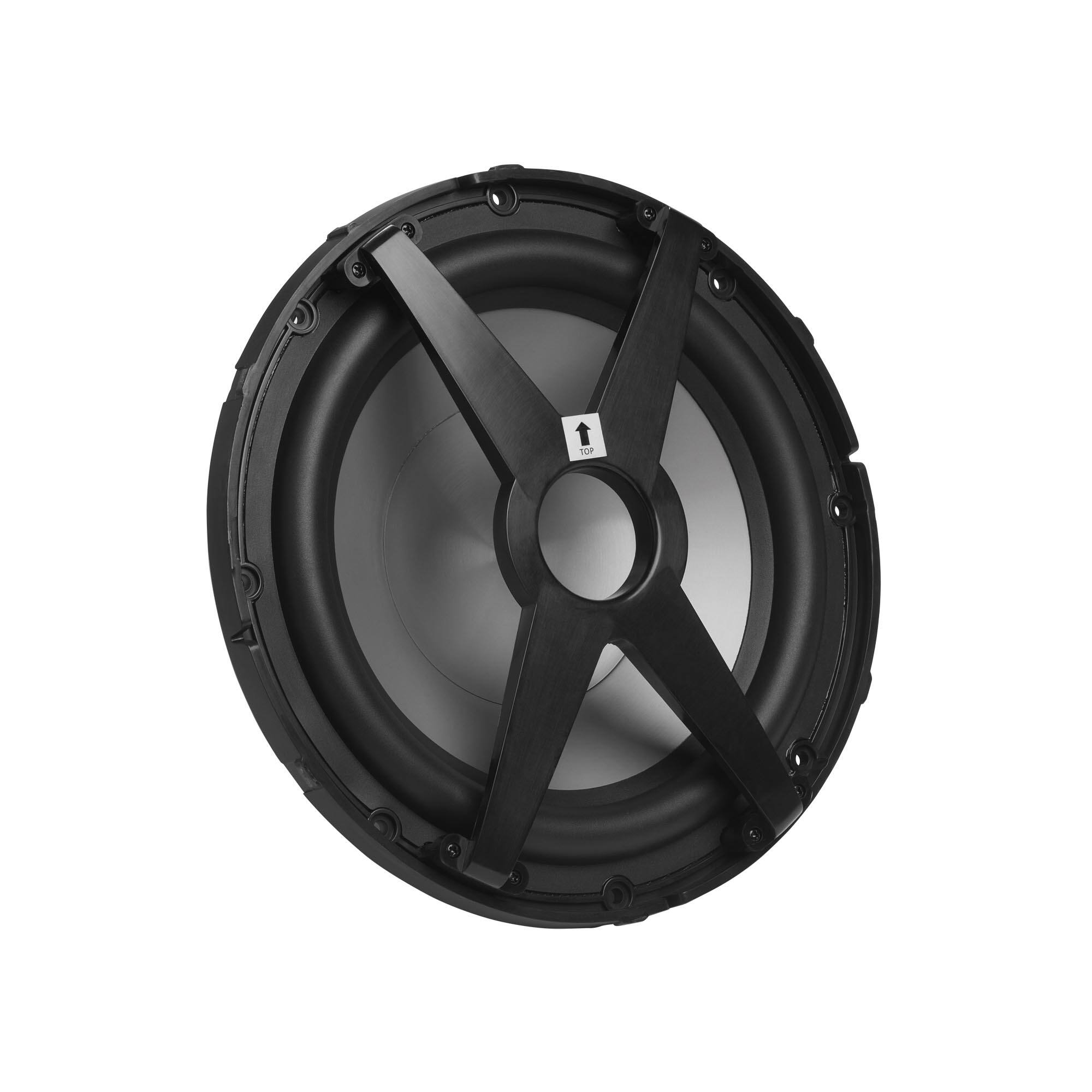 Alt View 2. JBL - JBL CLUB10 10" (250mm) marine audio subwoofer with RGB lighting   250W – white/Gray grills included - Black.