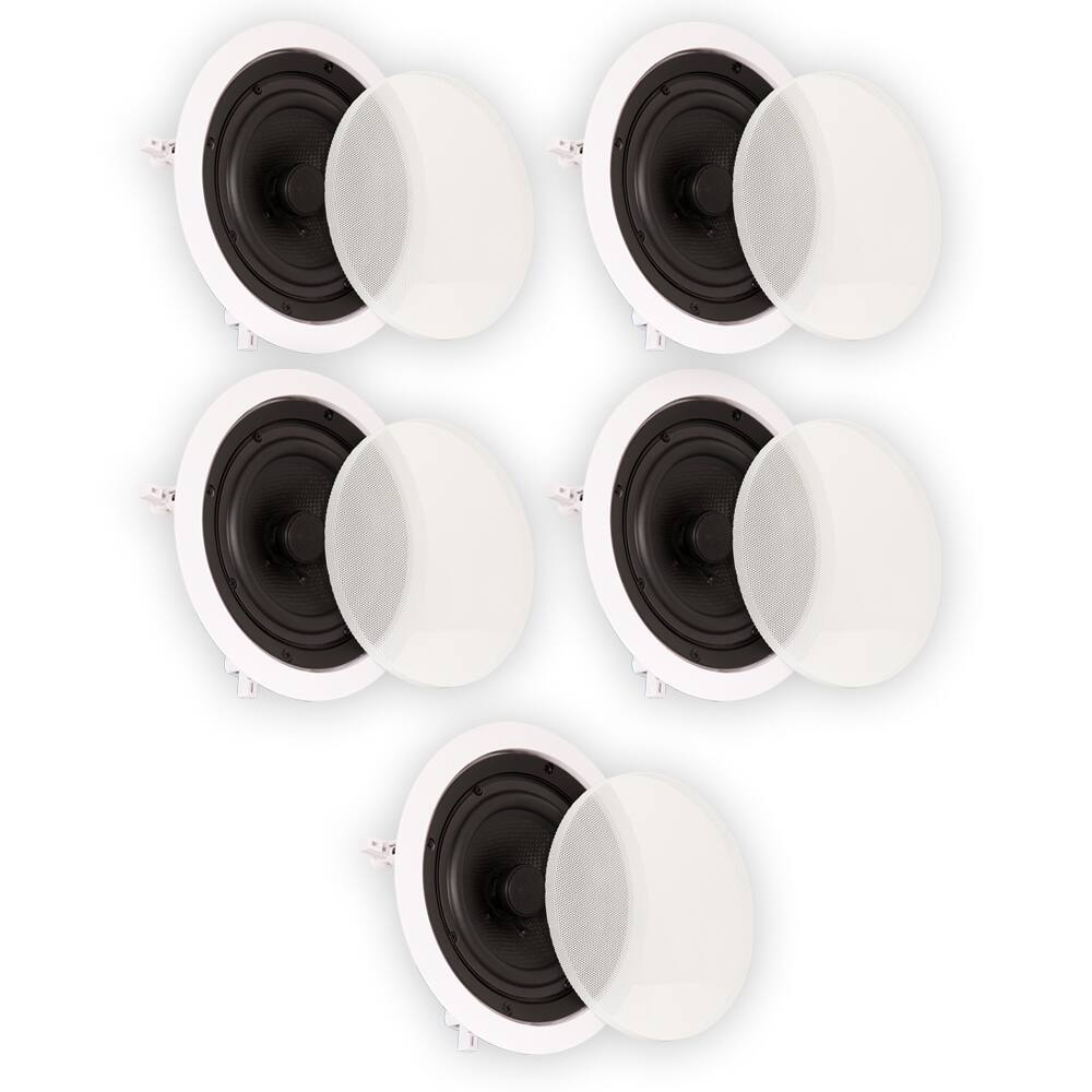 Front. Theater Solutions by Goldwood - TS65C in Ceiling 6.5" Speakers Surround Sound Home Theater 7 Piece Speaker Set - Paintable White.