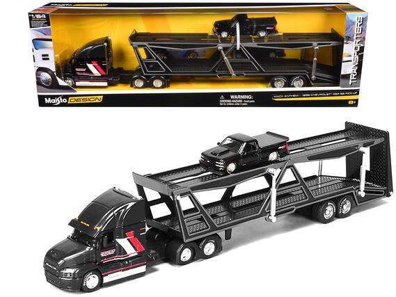 - 1/64
- I TO Maisto to DESIGN
- WARNING: CHOKING HAZARD Small parts. Not for children under 3 years.
- TRANSPORTERS
- MACK ANTHEM / 1993 CHEVROLET 4SS PICK-UP
- 8+