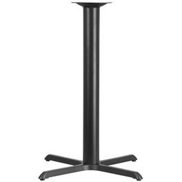 Emma + Oliver - 33'' x 33'' Restaurant Table X-Base with 4'' Dia. Bar Height Column - Black