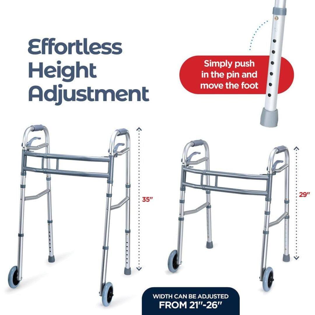 Effortless Height Adjustment

Simply push in the pin and move the foot

35"

29"

WIDTH CAN BE ADJUSTED FROM 21"-26"