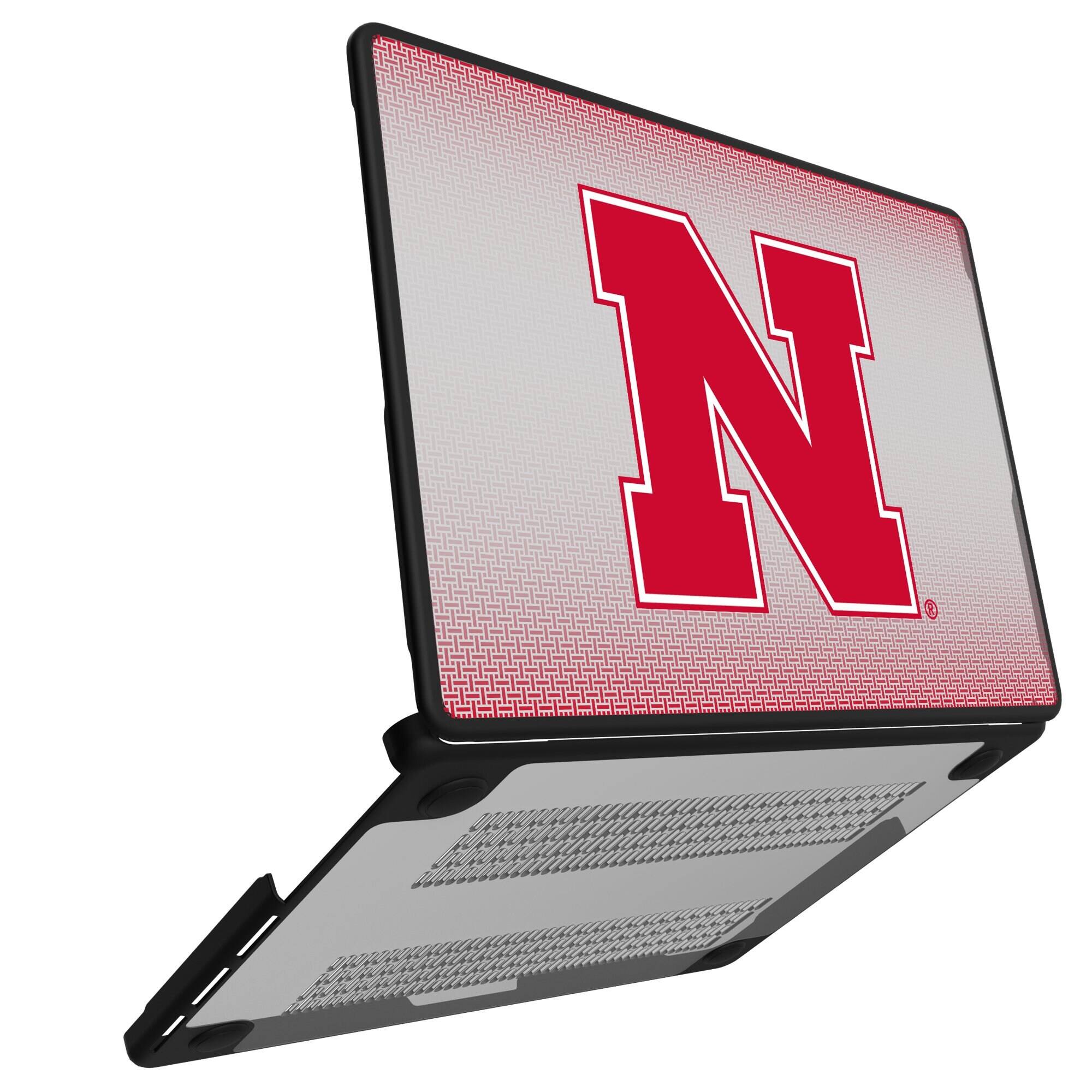 Alt View 1. Keyscaper - Nebraska Huskers Linen MacBook Case - Pro 14 in - Multicolor.