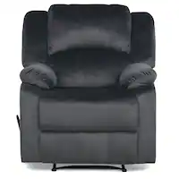 Relax A Lounger - Presidio Manual Recliner with Fabric Upholstery - Slate Gray - Front_Zoom