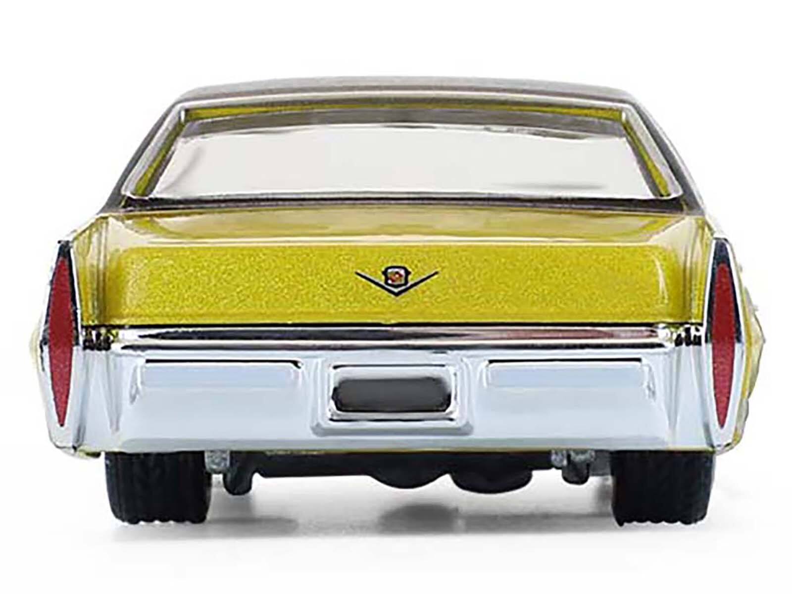 Alt View 4. Greenlight - 1971 Cadillac Sedan Deville Lowrider Gold Metallic with Black Top 1/64 Scale Diecast Model Cars by Greenlight.