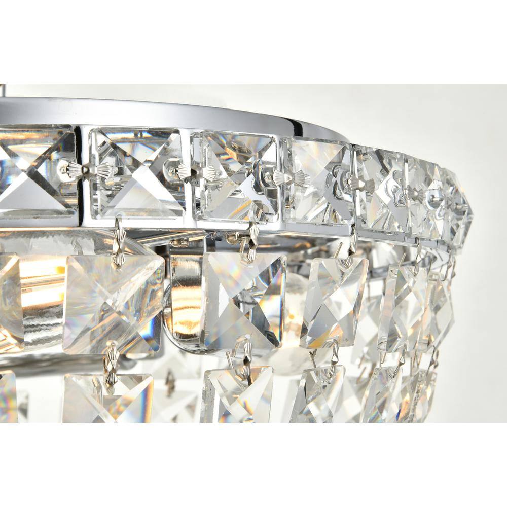Alt View 2. Elegant Lighting - Tranquil 4 light Chrome Flush Mount Clear Royal Cut Crystal - Chrome.
