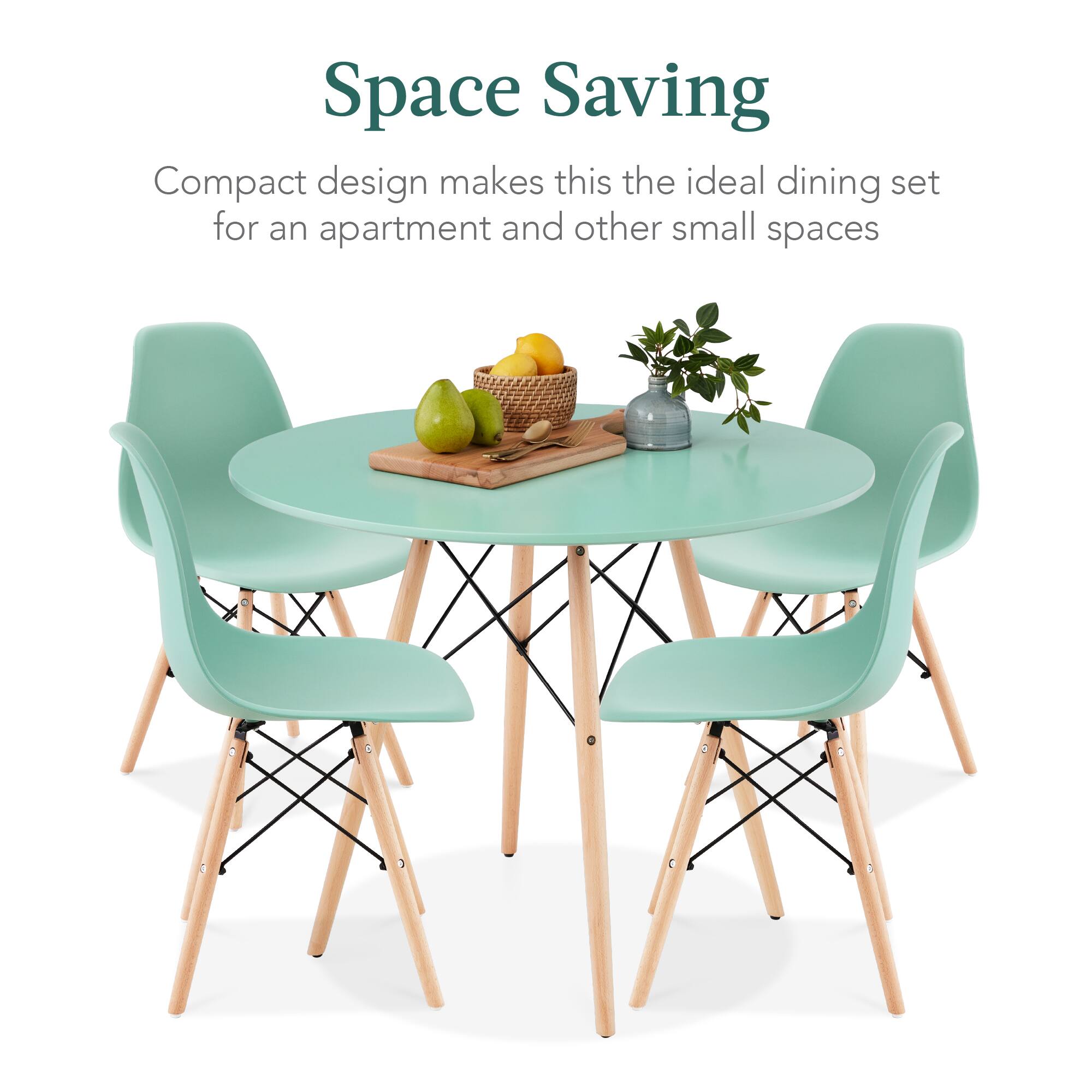 Space Saving

Compact design makes this the ideal dining set for an apartment and other small spaces