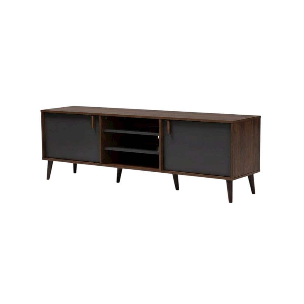 FurniFact - Mid-Century Modern and Dark Grey TV Stand with Particle Board Finish - Brown price history on PriceWatchPro