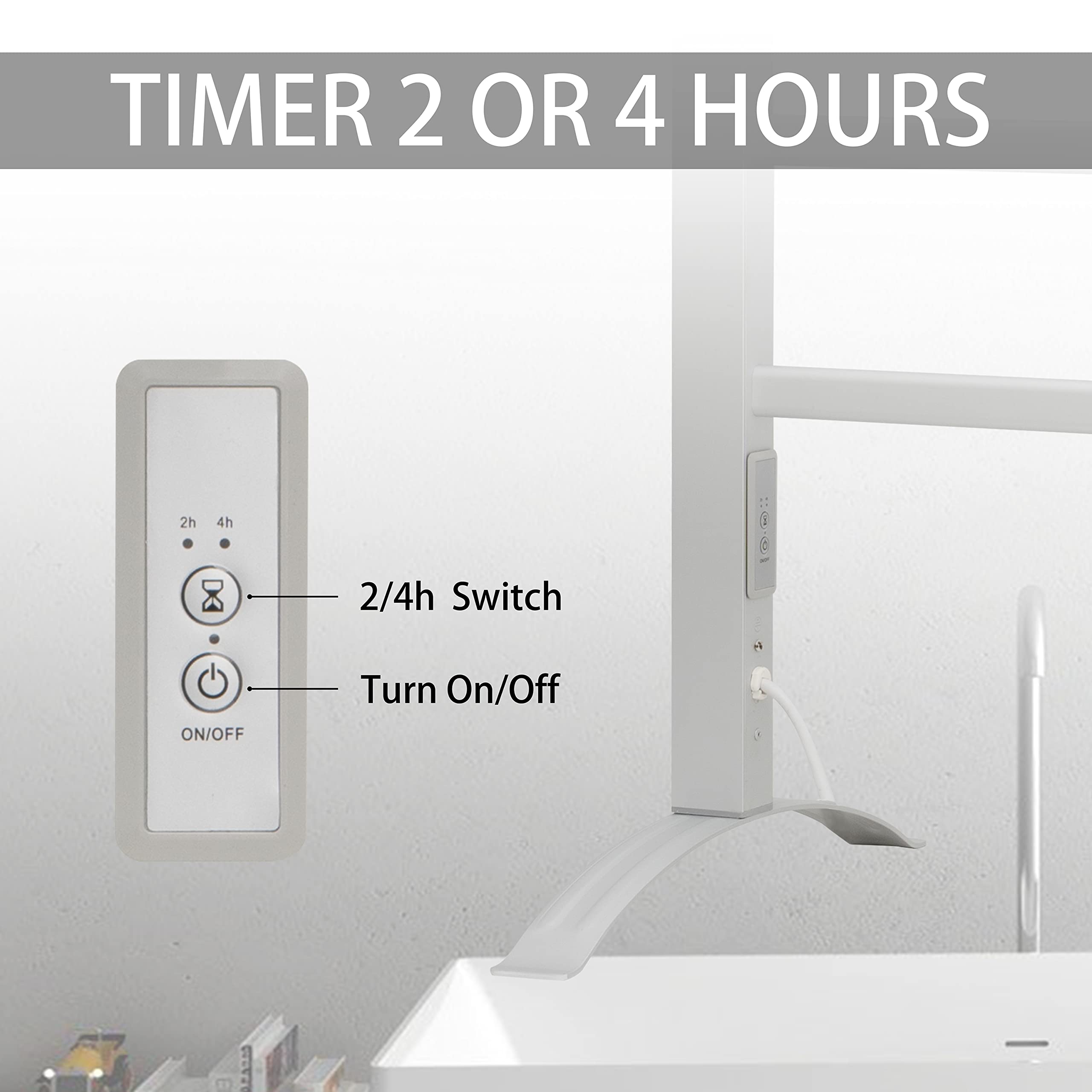 TIMER 2 OR 4 HOURS

2h 4h

2/4h Switch

Turn On/Off