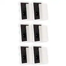 Front. Theater Solutions by Goldwood - TS80W Flush Mount In Wall Speakers with 8" Woofers Home Theater 3 Pair Pack - Paintable White.
