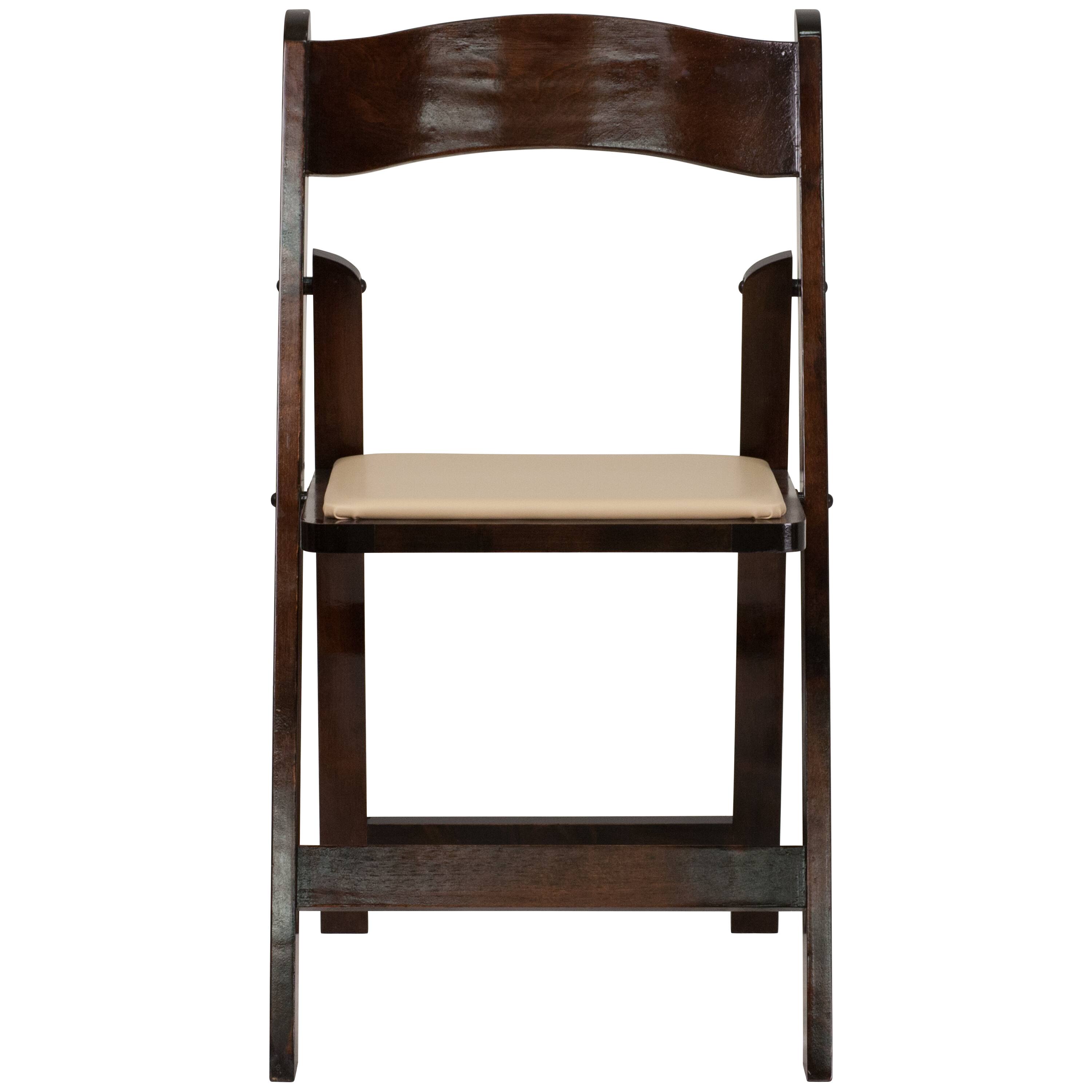 Alt View 8. Emma + Oliver - 4 Pack Wood Folding Chair with Vinyl Padded Seat - Fruitwood.