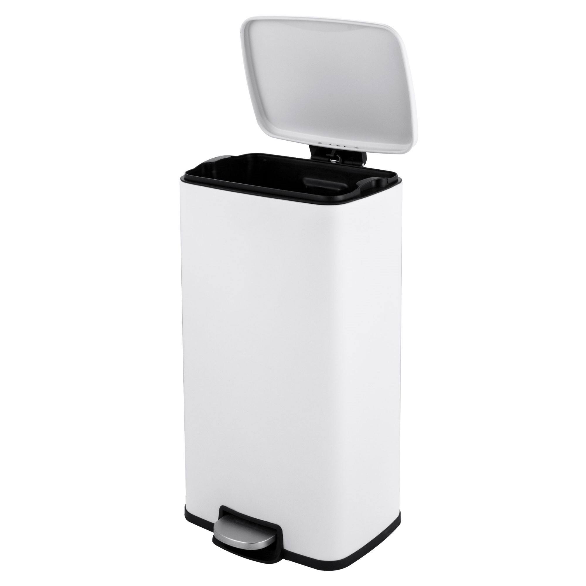Alt View 5. Innovaze - 8 Gal./30 Liter Rectangular Matt White step-on Trash Can for kitchen - Matt White.
